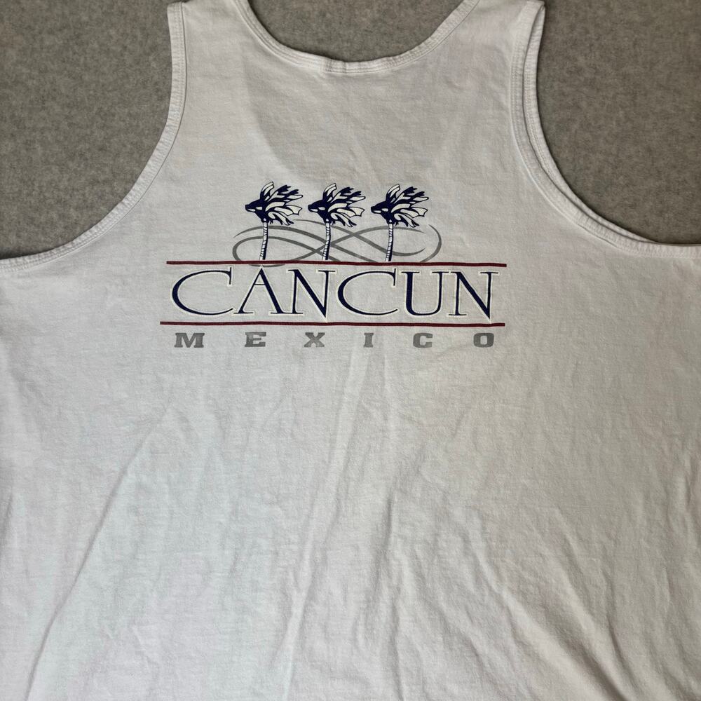 Vintage 90s American Cotton Cancun Mexico Men's Cotton Tank Top XXL